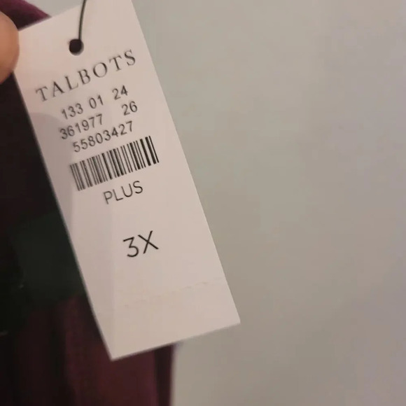 Talbots Womens Luxe Velour High Waist Leggings Size 3X Burgundy Pull On NEW - Picture 6 of 10